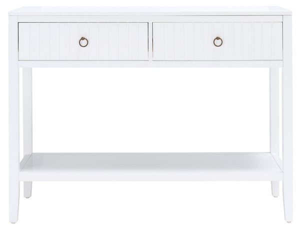 Tegan 2 Drawer Console Table White Wood CNS5001A