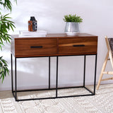 Marquise 2 Drawer Console Table Brown / Black Legs Wood CNS5002A