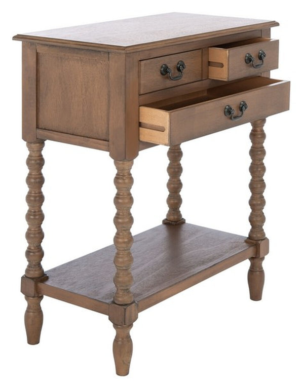 Safavieh Athena 3 Drawer Console Table Brown Wood CNS5703C
