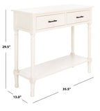 Peyton 2 Drawer Console Table Distressed White Wood CNS5704A