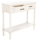 Peyton 2 Drawer Console Table Distressed White Wood CNS5704A