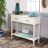 Peyton 2 Drawer Console Table Distressed White Wood CNS5704A