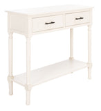 Peyton 2 Drawer Console Table Distressed White Wood CNS5704A