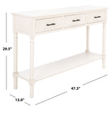 Peyton 3 Drawer Console Table Distressed White Wood CNS5705A