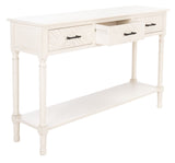 Peyton 3 Drawer Console Table Distressed White Wood CNS5705A
