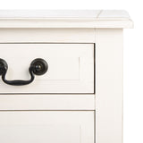 Primrose 3 Drawer Console Table Distressed White Wood CNS5707A