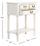 Primrose 3 Drawer Console Table Distressed White Wood CNS5707A