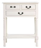 Primrose 3 Drawer Console Table Distressed White Wood CNS5707A