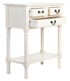 Primrose 3 Drawer Console Table Distressed White Wood CNS5707A