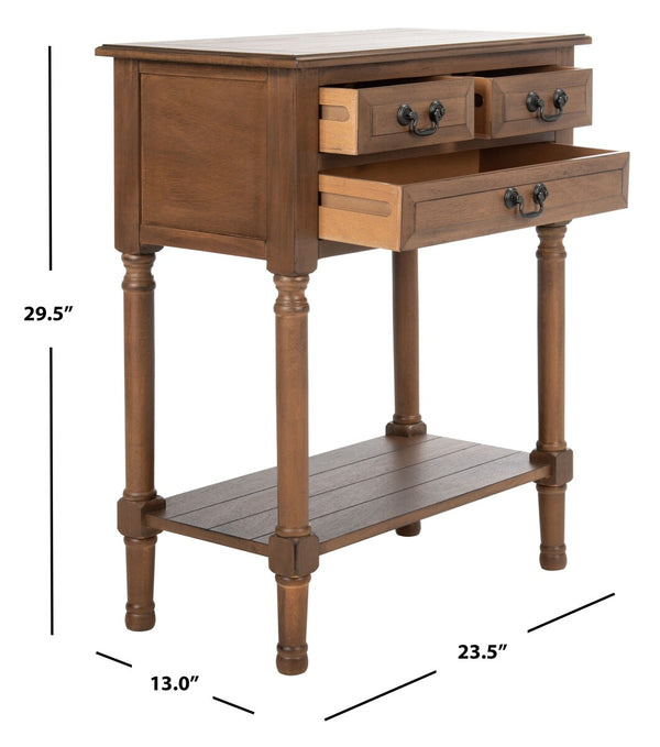 Primrose 3 Drawer Console Table Brown Wood CNS5707C