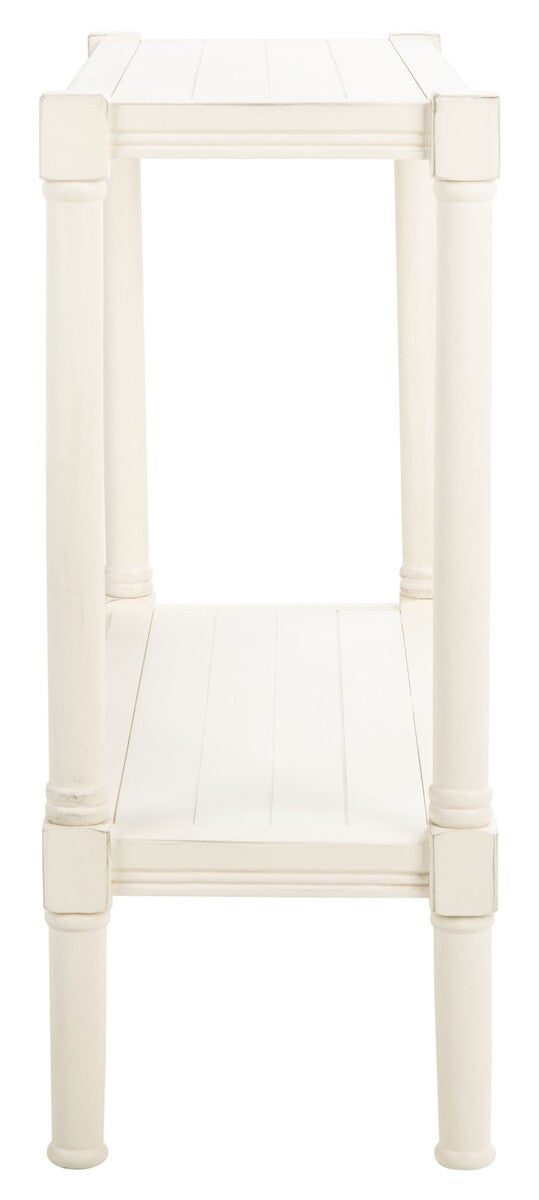 Rafiki Console Table Distressed White Wood CNS5714A