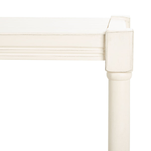 Rafiki 3 Shelf Console Table Distressed White Wood CNS5715A
