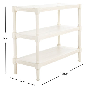 Rafiki 3 Shelf Console Table Distressed White Wood CNS5715A
