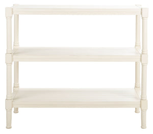 Rafiki 3 Shelf Console Table Distressed White Wood CNS5715A
