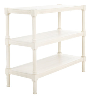 Rafiki 3 Shelf Console Table Distressed White Wood CNS5715A