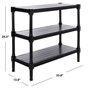 Rafiki 3 Shelf Console Table Black Wood CNS5715B
