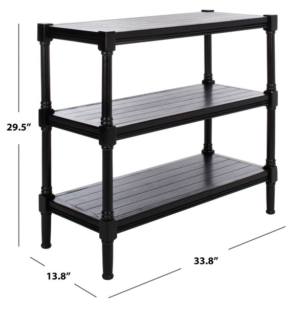 Rafiki 3 Shelf Console Table Black Wood CNS5715B