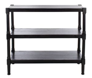 Rafiki 3 Shelf Console Table Black Wood CNS5715B