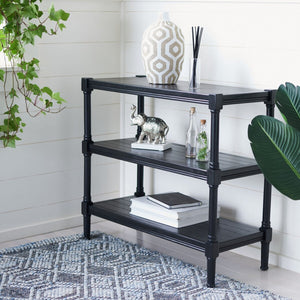 Rafiki 3 Shelf Console Table Black Wood CNS5715B