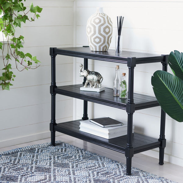 Rafiki 3 Shelf Console Table Black Wood CNS5715B