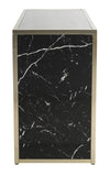 Safavieh Kylie Console Table Black Brass Wood Paper Veneer MDF Metal Tube CNS6201A 889048438750