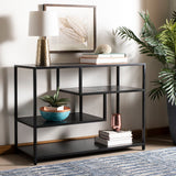 Safavieh Reese Geometric Console Table Black / Black Wood / Metal CNS6203B 889048615069