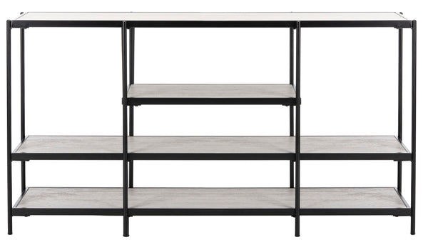 Safavieh Petra 3 Tier Console Table Beige / Black Wood / Metal CNS6204A 889048616936