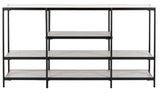 Safavieh Petra 3 Tier Console Table Beige / Black Wood / Metal CNS6204A 889048616936