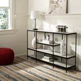 Safavieh Petra 3 Tier Console Table Beige / Black Wood / Metal CNS6204A 889048616936