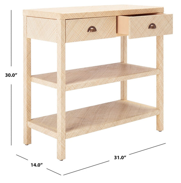 Apis Raffia Console Table Light Natural / Gold Wood CNS6603A