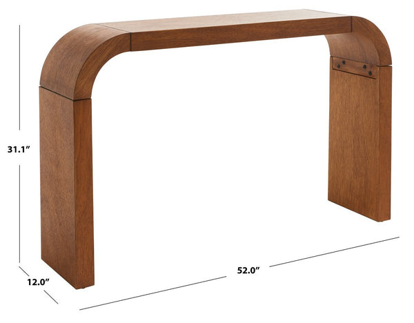 Safavieh Liasonya Curved Console Table Natural Wood CNS6604A