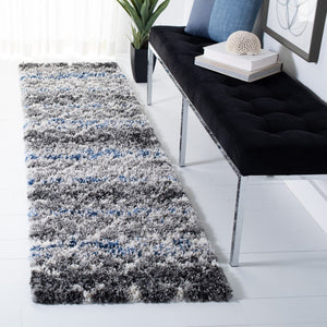 Canyon Shag 521 Shag & Flokati Power Loomed Polypropylene Pile Rug Grey / Ivory