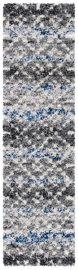 Canyon Shag 521 Shag & Flokati Power Loomed Polypropylene Pile Rug Grey / Ivory