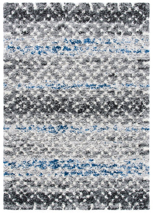 Canyon Shag 521 Shag & Flokati Power Loomed Polypropylene Pile Rug Grey / Ivory