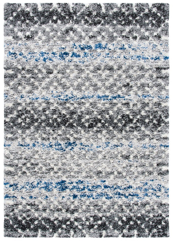Canyon Shag 521 Shag & Flokati Power Loomed Polypropylene Pile Rug Grey / Ivory
