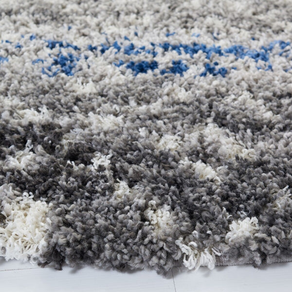 Canyon Shag 521 Shag & Flokati Power Loomed Polypropylene Pile Rug Grey / Ivory