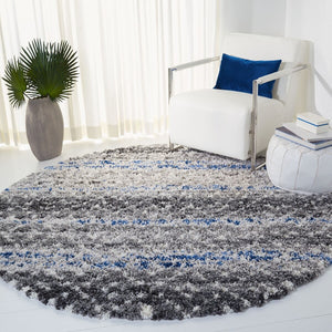 Canyon Shag 521 Shag & Flokati Power Loomed Polypropylene Pile Rug Grey / Ivory