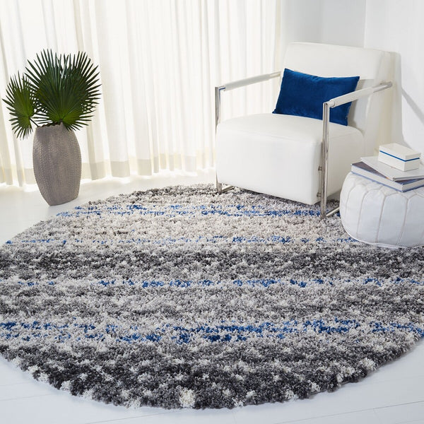 Canyon Shag 521 Shag & Flokati Power Loomed Polypropylene Pile Rug Grey / Ivory