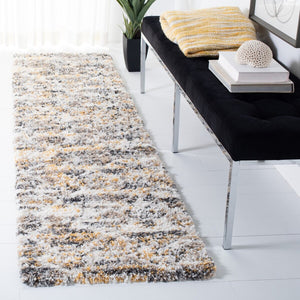 Canyon Shag 536 Shag & Flokati Power Loomed Polypropylene Pile Rug Yellow / Ivory