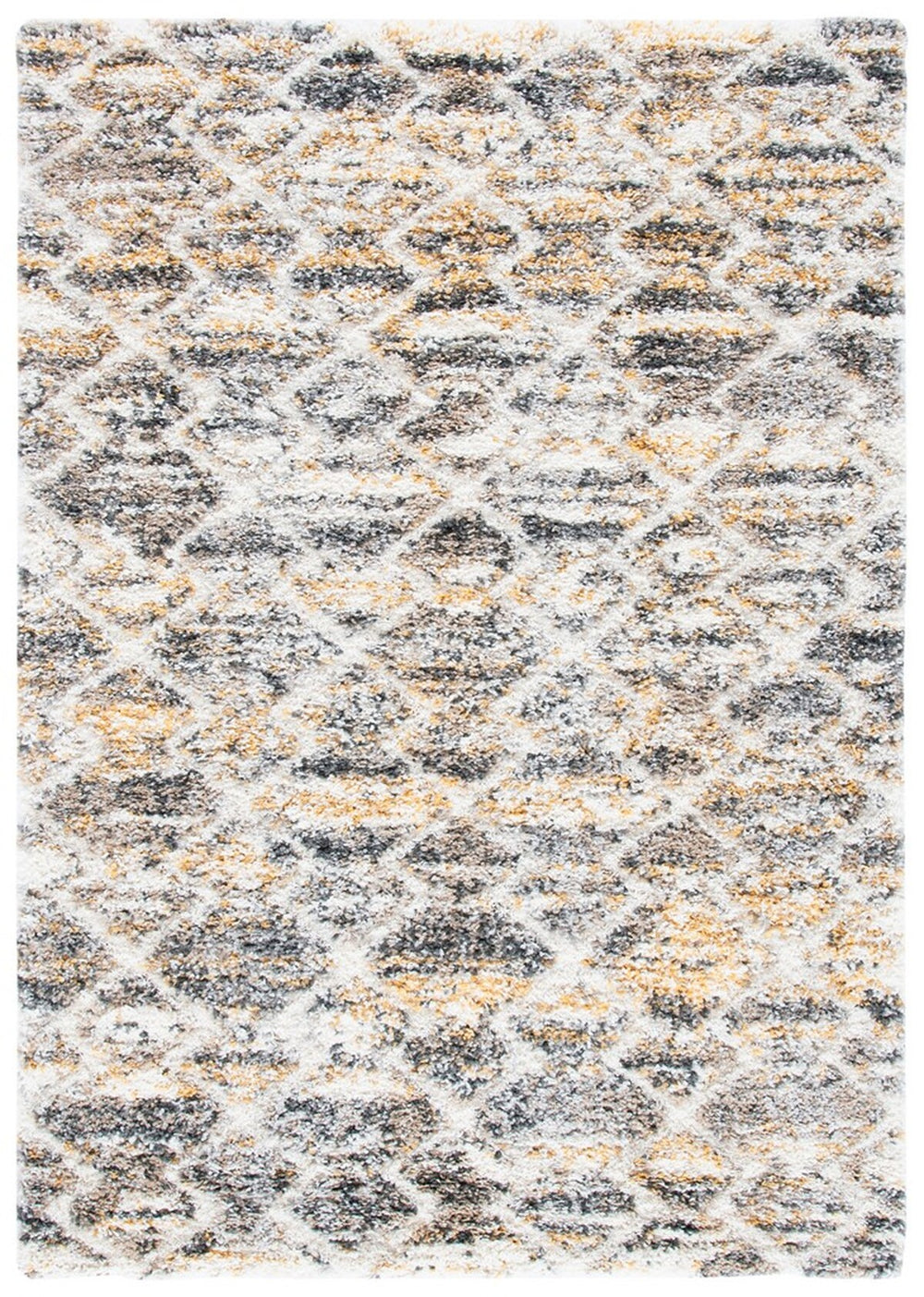 Canyon Shag 536 Shag & Flokati Power Loomed Polypropylene Pile Rug Yellow / Ivory