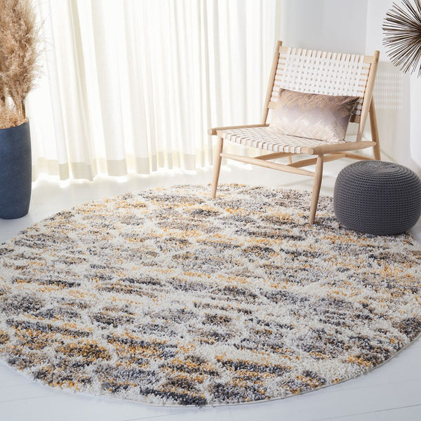 Canyon Shag 536 Shag & Flokati Power Loomed Polypropylene Pile Rug Yellow / Ivory