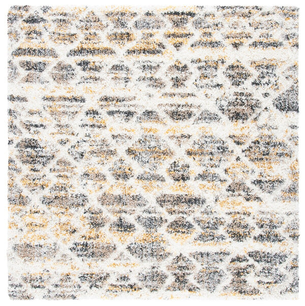 Canyon Shag 536 Shag & Flokati Power Loomed Polypropylene Pile Rug Yellow / Ivory