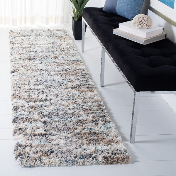 Canyon Shag 536 Shag & Flokati Power Loomed Polypropylene Pile Rug Light Grey / Ivory