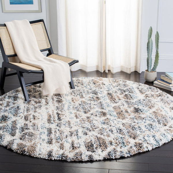 Canyon Shag 536 Shag & Flokati Power Loomed Polypropylene Pile Rug Light Grey / Ivory