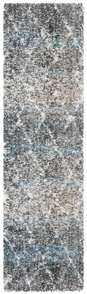 Canyon Shag 550 Shag & Flokati Power Loomed Polypropylene Pile Rug Grey / Ivory