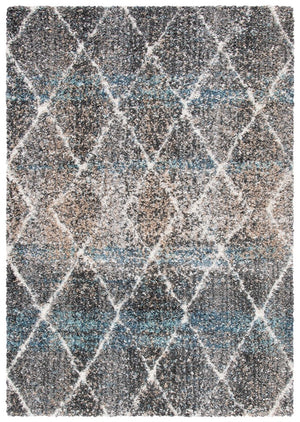 Canyon Shag 550 Shag & Flokati Power Loomed Polypropylene Pile Rug Grey / Ivory