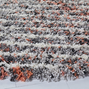 Canyon Shag 551 Shag & Flokati Power Loomed Polypropylene Pile Rug Grey / Ivory