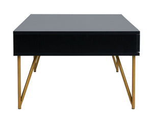 Safavieh Pine Two Drawer Coffee Table Black Gold Wood COF2238B