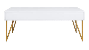 Safavieh Pine Two Drawer Coffee Table White Gold Wood COF2238C