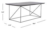 Safavieh Rylee Rectangle Coffee Table in Dark Grey and Black COF4202B 889048767171